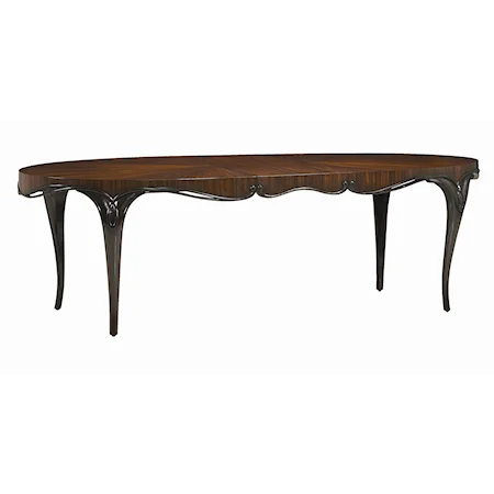 "Loop-de-Lu" Oval Dining Table with Rosewood Top, Pierced Apron and (2) 20-Inch Extension Leaves